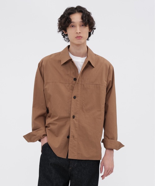 MHL.(エムエイチエル)の「DRY COTTON LINEN PLAINWEAVE(シャツ/ブラウス・メンズ・チャコール/ブラウン・LARGE/SMALL/MEDIUM)」の2枚目の写真