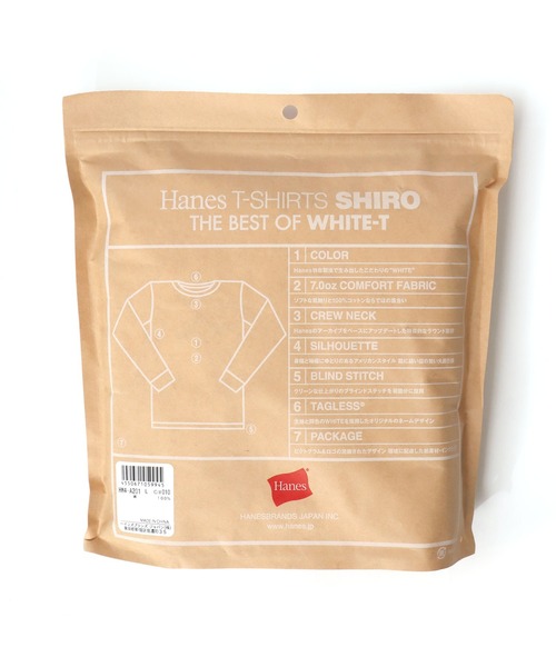 HANES(ヘインズ)の「Hanes/へインズ T-SHIRTS SHIRO/シロ 白 ホワイト 無地 クルーネック 長袖Tシャツ/ロンT/1P パックT/レディース メンズ(Tシャツ/カットソー・メンズ・ホワイト・S/XL/L/M)」の11枚目の写真