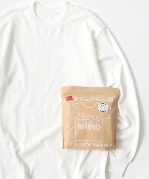 HANES(ヘインズ)の「Hanes/へインズ T-SHIRTS SHIRO/シロ 白 ホワイト 無地 クルーネック 長袖Tシャツ/ロンT/1P パックT/レディース メンズ(Tシャツ/カットソー・メンズ・ホワイト・S/XL/L/M)」の9枚目の写真