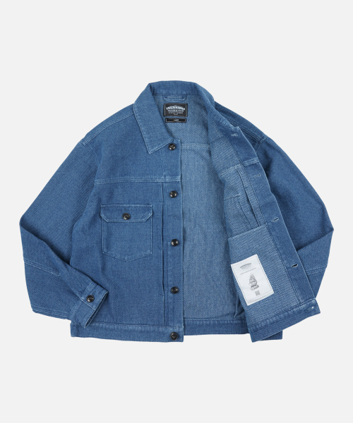 FRIZMWORKS(フリズムワークス)の「SASHIKO DENIM TRUCKER JACKET _ MID BLUE(デニムジャケット・メンズ・その他・SMALL/MEDIUM/LARGE/X-LARGE)」の2枚目の写真
