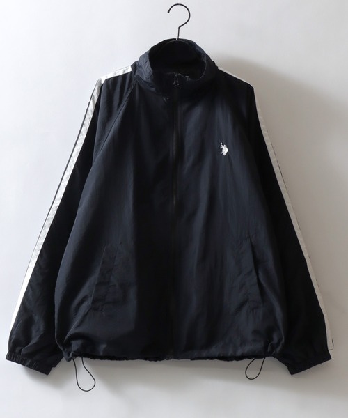 U.S. POLO ASSN.(ユーエスポロアッスン)の「U.S. POLO ASSN./ユーエスポロアッスン 別注 オーバーサイズ ワンポイント刺繍 ブロークコア ナイロンジャケット トラックジャケット ブルゾン(ナイロンジャケット・メンズ・ブラック/グレー/ブラック系その他/ライトグレー・LL/L/M)」の5枚目の写真