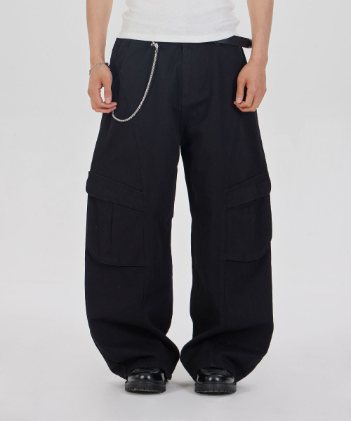 MAKEITTO(メイキット)の「ポケットカーブドワイドパンツ_ブラック(その他パンツ・メンズ・その他・SMALL/X-LARGE/LARGE/MEDIUM)」の1枚目の写真