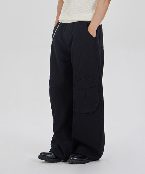 MAKEITTO(メイキット)の「ポケットカーブドワイドパンツ_ブラック(その他パンツ・メンズ・その他・SMALL/X-LARGE/LARGE/MEDIUM)」の2枚目の写真