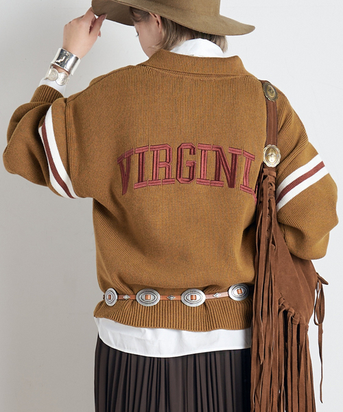 AP STUDIO(エーピーストゥディオ)の「Polo-necked knit(ニット/セーター・レディース・ネイビー/キャメル・FREE)」の1枚目の写真