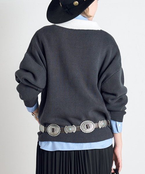 AP STUDIO(エーピーストゥディオ)の「Polo-necked knit(ニット/セーター・レディース・ネイビー/キャメル・FREE)」の11枚目の写真