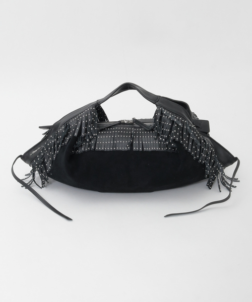 SOFFITTO(ソフィット)の「【3.1 Phillip Lim/スリーワンフィリップリム】Suede Fringe Luna(ハンドバッグ・レディース・ブラック・FREE)」の1枚目の写真