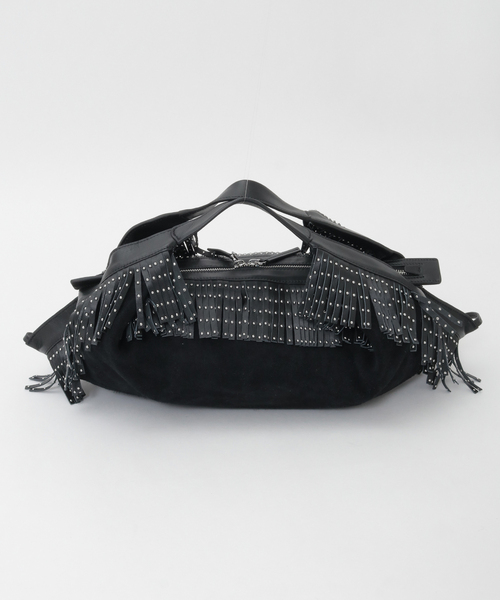 SOFFITTO(ソフィット)の「【3.1 Phillip Lim/スリーワンフィリップリム】Suede Fringe Luna(ハンドバッグ・レディース・ブラック・FREE)」の3枚目の写真