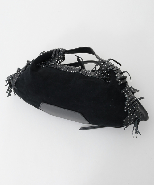 SOFFITTO(ソフィット)の「【3.1 Phillip Lim/スリーワンフィリップリム】Suede Fringe Luna(ハンドバッグ・レディース・ブラック・FREE)」の4枚目の写真