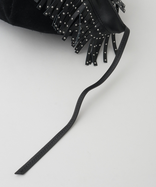 SOFFITTO(ソフィット)の「【3.1 Phillip Lim/スリーワンフィリップリム】Suede Fringe Luna(ハンドバッグ・レディース・ブラック・FREE)」の7枚目の写真