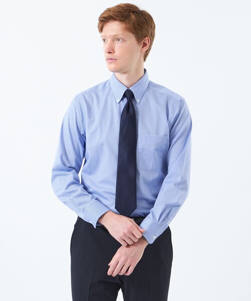 MACKINTOSH PHILOSOPHY(マッキントッシュ フィロソフィー)の「トロッター ボタンダウンシャツ オックス/ストライプ/チェック(シャツ/ブラウス・メンズ・ホワイト/ブルー/ライトブルー/ブルー系その他3・38/40)」の3枚目の写真