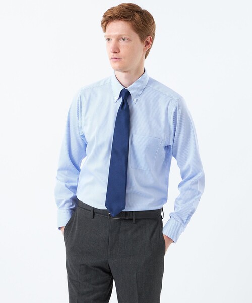 MACKINTOSH PHILOSOPHY(マッキントッシュ フィロソフィー)の「トロッター ボタンダウンシャツ オックス/ストライプ/チェック(シャツ/ブラウス・メンズ・ホワイト/ブルー/ライトブルー/ブルー系その他3・38/40)」の2枚目の写真