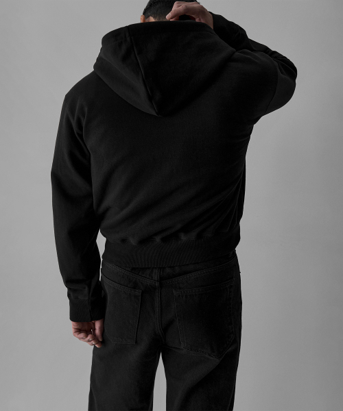 BOWLOW PRODUCT（バウロープロダクト）の「クロップミニロゴフードジップアップ[ブラック]（パーカー・メンズ・その他・MEDIUM/LARGE/X-LARGE）」の5枚目の写真