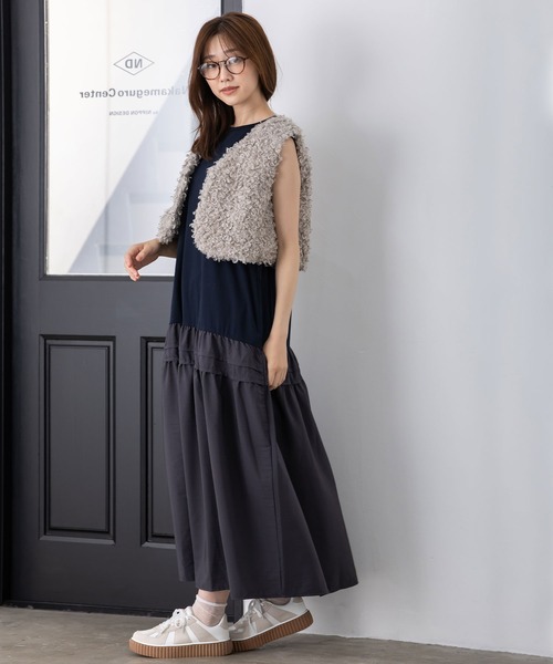 MAISONCOMFY (メゾンコンフィ)の「【プードルファーベスト】秋冬コーデをワンランクアップ(ベスト・レディース・ベージュ/チャコールグレー/ブラウン・FREE)」の12枚目の写真