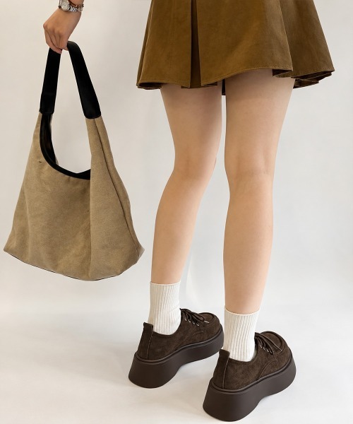 Miniministore(ミニミニストア)の「厚底レースアップモカシンシューズ韓国風靴(モカシン/デッキシューズ・レディース・ブラウン/キャメル・23.5cm/23.0cm/22.5cm/24.5cm/24.0cm)」の9枚目の写真