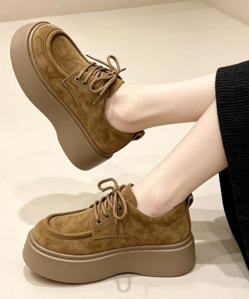 Miniministore(ミニミニストア)の「厚底レースアップモカシンシューズ韓国風靴(モカシン/デッキシューズ・レディース・ブラウン/キャメル・23.5cm/23.0cm/22.5cm/24.5cm/24.0cm)」の11枚目の写真