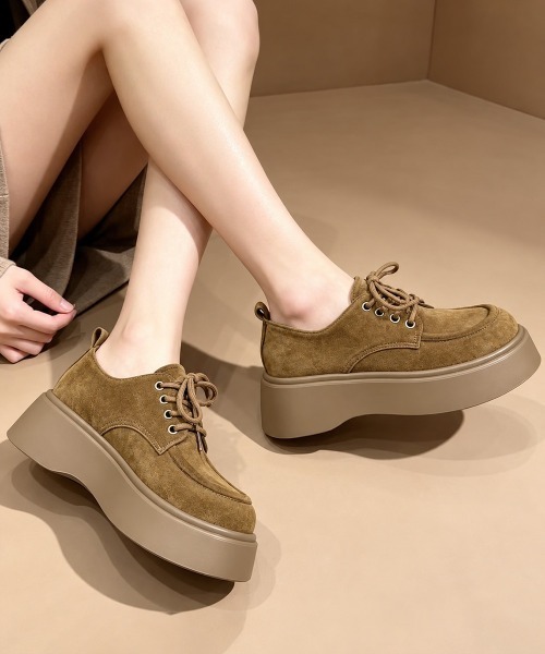 Miniministore(ミニミニストア)の「厚底レースアップモカシンシューズ韓国風靴(モカシン/デッキシューズ・レディース・ブラウン/キャメル・23.5cm/23.0cm/22.5cm/24.5cm/24.0cm)」の12枚目の写真