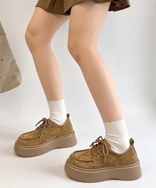 Miniministore(ミニミニストア)の「厚底レースアップモカシンシューズ韓国風靴(モカシン/デッキシューズ・レディース・ブラウン/キャメル・23.5cm/23.0cm/22.5cm/24.5cm/24.0cm)」の15枚目の写真