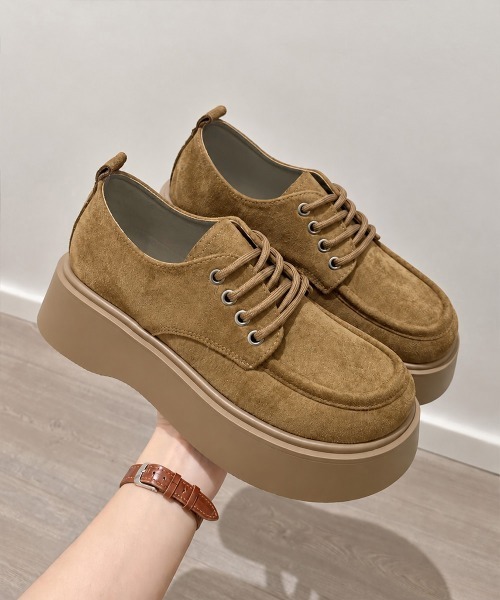 Miniministore(ミニミニストア)の「厚底レースアップモカシンシューズ韓国風靴(モカシン/デッキシューズ・レディース・ブラウン/キャメル・23.5cm/23.0cm/22.5cm/24.5cm/24.0cm)」の17枚目の写真
