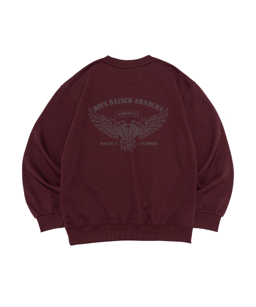 OTHERFITS（アザーフィッツ）の「[スパンコットン] ガレージウィングス グラフィック スウェット（ワイン）（スウェット・メンズ・その他・MEDIUM/LARGE/X-LARGE/SMALL）」の2枚目の写真