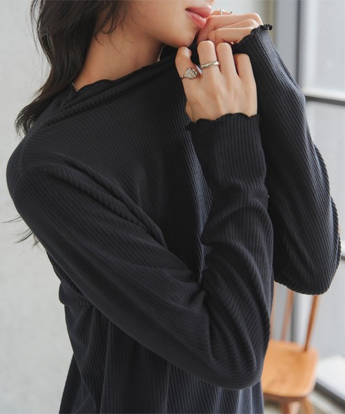 KOBE LETTUCE（コウベレタス）の「[ やみつきタッチ ] M L XL メロウハイネックトップス（Tシャツ/カットソー・レディース・ピンク/ブラック/ベージュ/アイボリー/グリーン系/ブラウン・L/XL/M）」の10枚目の写真