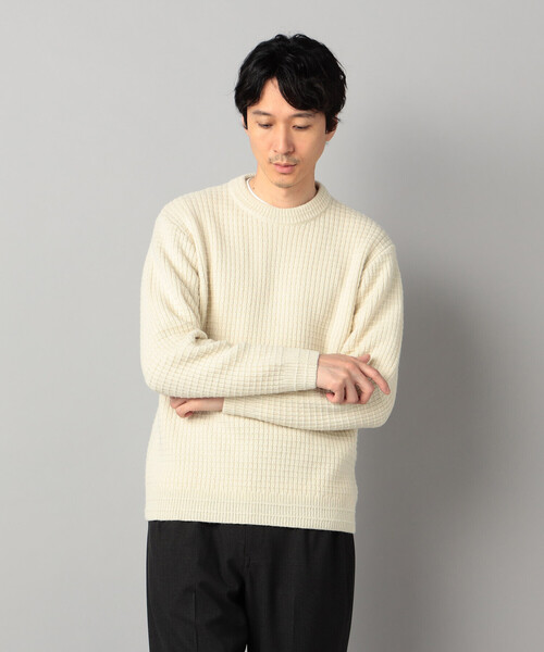 COMME CA MEN(コムサメン)の「ベビーアルパカ ワッフルニット(ニット/セーター・メンズ・アイボリー・L)」の8枚目の写真