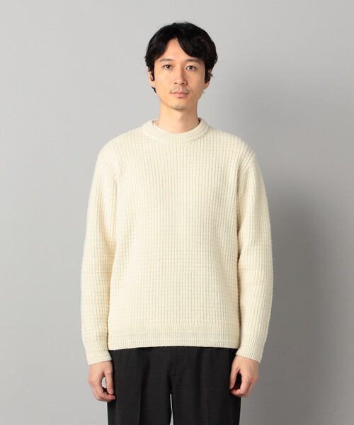 COMME CA MEN(コムサメン)の「ベビーアルパカ ワッフルニット(ニット/セーター・メンズ・アイボリー・L)」の4枚目の写真