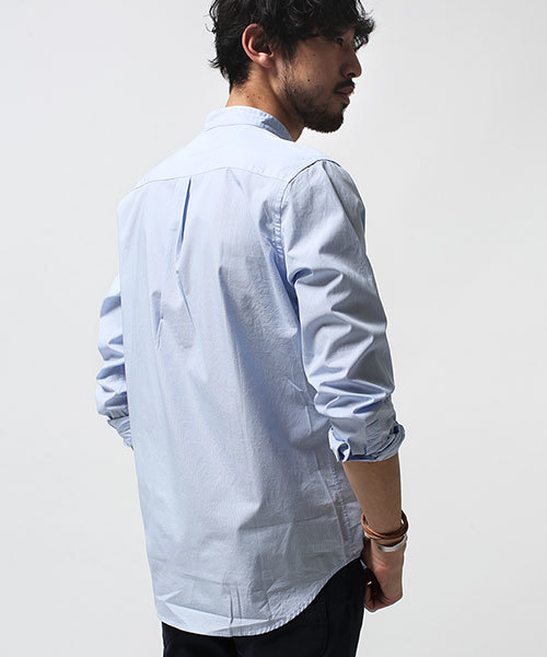 NANO universe（ナノユニバース）の「バンドカラーRELAXシャツ LS（シャツ/ブラウス・メンズ・サックスブルー/ホワイト・SMALL/LARGE/MEDIUM）」の9枚目の写真