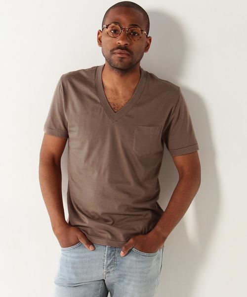 UNITED ARROWS（ユナイテッドアローズ）の「UAS コットン Vネック◆（Tシャツ/カットソー・メンズ・ホワイト/ブラック/グレー/オリーブ/ネイビー/ブラウン/ワインレッド・SMALL/X-SMALL/X-LARGE/LARGE/MEDIUM/XX-LARGE）」の10枚目の写真