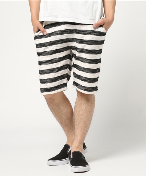 VENCEEXCHANGE（ヴァンスエクスチェンジ）の「裏スラブボーダーショーツ（その他パンツ・メンズ・ネイビー/ブラック・MEDIUM/LARGE）」の2枚目の写真