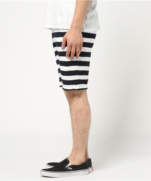 VENCEEXCHANGE（ヴァンスエクスチェンジ）の「裏スラブボーダーショーツ（その他パンツ・メンズ・ネイビー/ブラック・MEDIUM/LARGE）」の5枚目の写真