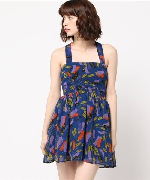 SLY(スライ)の「KIELO FLOWER OP(ワンピース・レディース・ネイビー/レッド/ダークグリーン・1/2)」の5枚目の写真