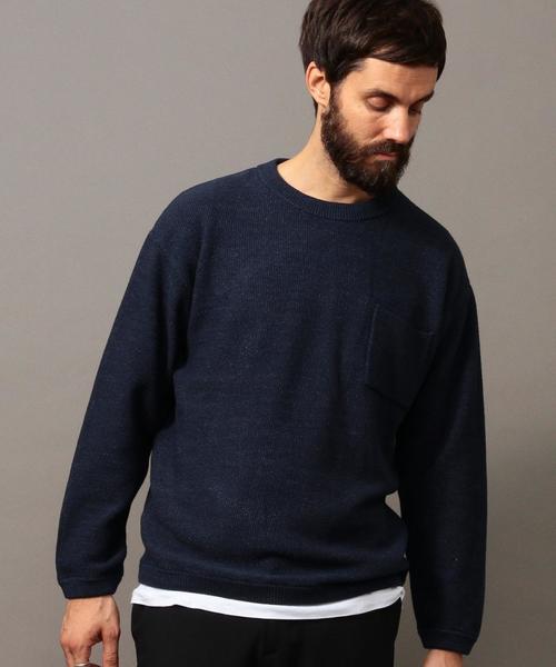 BEAUTY&YOUTH UNITED ARROWS（ビューティーアンドユースユナイテッドアローズ）の「BY ∴ アイスウォッシュ コットンピケ ニット◆（ニット/セーター・メンズ・ブラック/ネイビー/レンガ・SMALL/MEDIUM/LARGE/X-LARGE）」の2枚目の写真