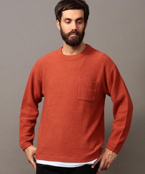 BEAUTY&YOUTH UNITED ARROWS（ビューティーアンドユースユナイテッドアローズ）の「BY ∴ アイスウォッシュ コットンピケ ニット◆（ニット/セーター・メンズ・ブラック/ネイビー/レンガ・SMALL/MEDIUM/LARGE/X-LARGE）」の3枚目の写真