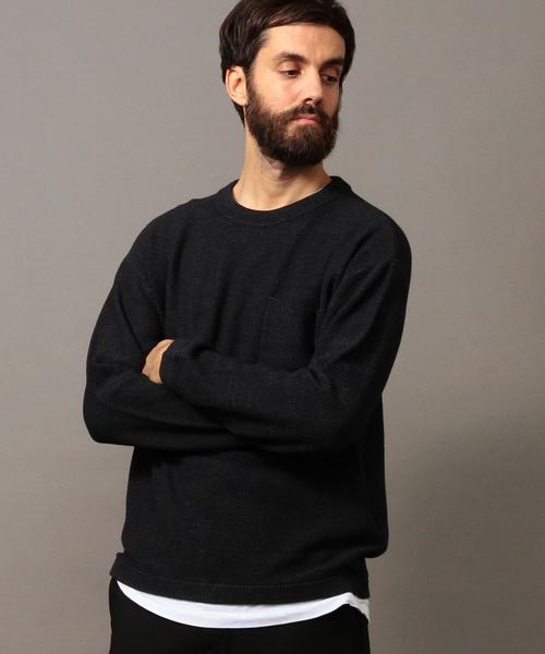 BEAUTY&YOUTH UNITED ARROWS（ビューティーアンドユースユナイテッドアローズ）の「BY ∴ アイスウォッシュ コットンピケ ニット◆（ニット/セーター・メンズ・ブラック/ネイビー/レンガ・SMALL/MEDIUM/LARGE/X-LARGE）」の10枚目の写真