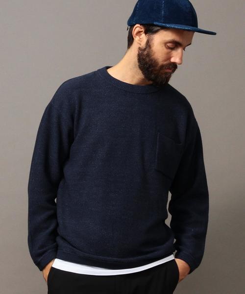 BEAUTY&YOUTH UNITED ARROWS（ビューティーアンドユースユナイテッドアローズ）の「BY ∴ アイスウォッシュ コットンピケ ニット◆（ニット/セーター・メンズ・ブラック/ネイビー/レンガ・SMALL/MEDIUM/LARGE/X-LARGE）」の14枚目の写真