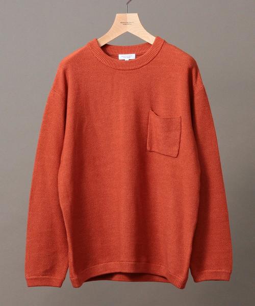 BEAUTY&YOUTH UNITED ARROWS（ビューティーアンドユースユナイテッドアローズ）の「BY ∴ アイスウォッシュ コットンピケ ニット◆（ニット/セーター・メンズ・ブラック/ネイビー/レンガ・SMALL/MEDIUM/LARGE/X-LARGE）」の5枚目の写真