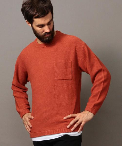 BEAUTY&YOUTH UNITED ARROWS（ビューティーアンドユースユナイテッドアローズ）の「BY ∴ アイスウォッシュ コットンピケ ニット◆（ニット/セーター・メンズ・ブラック/ネイビー/レンガ・SMALL/MEDIUM/LARGE/X-LARGE）」の6枚目の写真