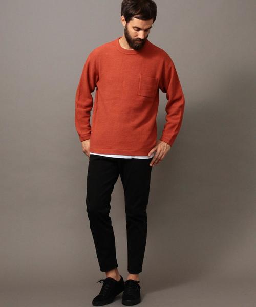 BEAUTY&YOUTH UNITED ARROWS（ビューティーアンドユースユナイテッドアローズ）の「BY ∴ アイスウォッシュ コットンピケ ニット◆（ニット/セーター・メンズ・ブラック/ネイビー/レンガ・SMALL/MEDIUM/LARGE/X-LARGE）」の7枚目の写真