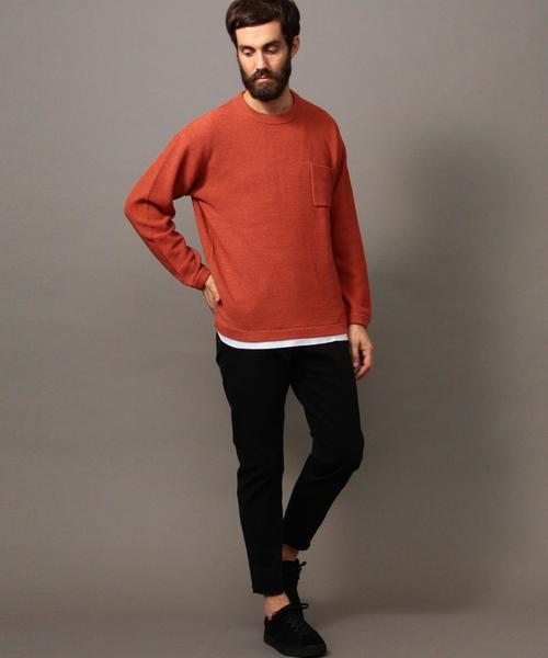 BEAUTY&YOUTH UNITED ARROWS（ビューティーアンドユースユナイテッドアローズ）の「BY ∴ アイスウォッシュ コットンピケ ニット◆（ニット/セーター・メンズ・ブラック/ネイビー/レンガ・SMALL/MEDIUM/LARGE/X-LARGE）」の8枚目の写真