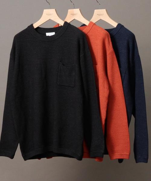 BEAUTY&YOUTH UNITED ARROWS（ビューティーアンドユースユナイテッドアローズ）の「BY ∴ アイスウォッシュ コットンピケ ニット◆（ニット/セーター・メンズ・ブラック/ネイビー/レンガ・SMALL/MEDIUM/LARGE/X-LARGE）」の9枚目の写真