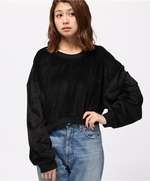 WEGO(ウィゴー)の「WEGO/ベロアボリュームスリーブプルオーバー(スウェット・レディース・ピンク/ダークグリーン/ブラック・FREE)」の13枚目の写真