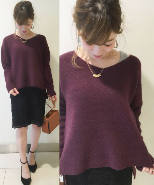 laboratory work(ラボラトリーワーク)の「ヤク ブレンドドロップショルダーニット(ニット/セーター・レディース・グレー/モカ/ボルドー/ピンクベージュ・MEDIUM)」の4枚目の写真