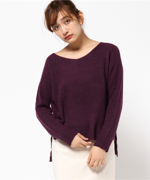 laboratory work(ラボラトリーワーク)の「ヤク ブレンドドロップショルダーニット(ニット/セーター・レディース・グレー/モカ/ボルドー/ピンクベージュ・MEDIUM)」の13枚目の写真