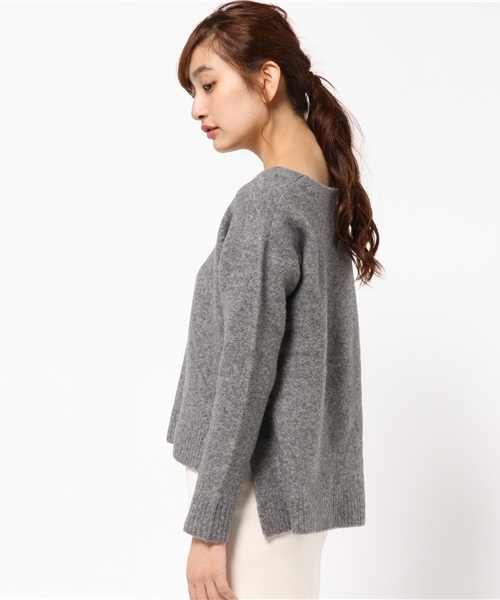 laboratory work(ラボラトリーワーク)の「ヤク ブレンドドロップショルダーニット(ニット/セーター・レディース・グレー/モカ/ボルドー/ピンクベージュ・MEDIUM)」の5枚目の写真