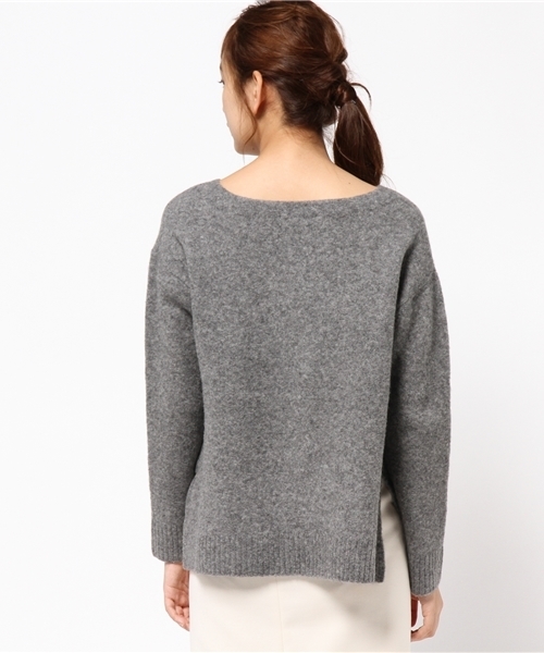 laboratory work(ラボラトリーワーク)の「ヤク ブレンドドロップショルダーニット(ニット/セーター・レディース・グレー/モカ/ボルドー/ピンクベージュ・MEDIUM)」の6枚目の写真