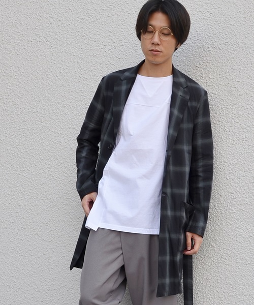 SHIPS JET BLUE(シップスジェットブルー)の「SHIPS JET BLUE: オンブレチェック シャツガウン(シャツ/ブラウス・メンズ・レッド/ブラック・SMALL/LARGE/MEDIUM)」の1枚目の写真