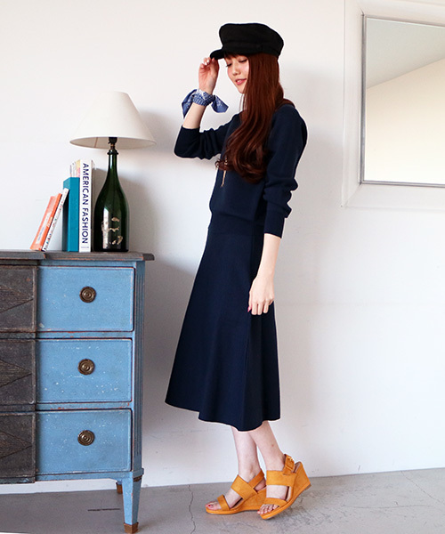 N.（N. Natural Beauty Basic）（エヌエヌナチュラルビューティーベーシック）の「ミラノリブセットアップVネックニット【セットアップ対応商品】（ニット/セーター・レディース・グレー/ネイビー/ホワイト/ピンク・MEDIUM）」の9枚目の写真