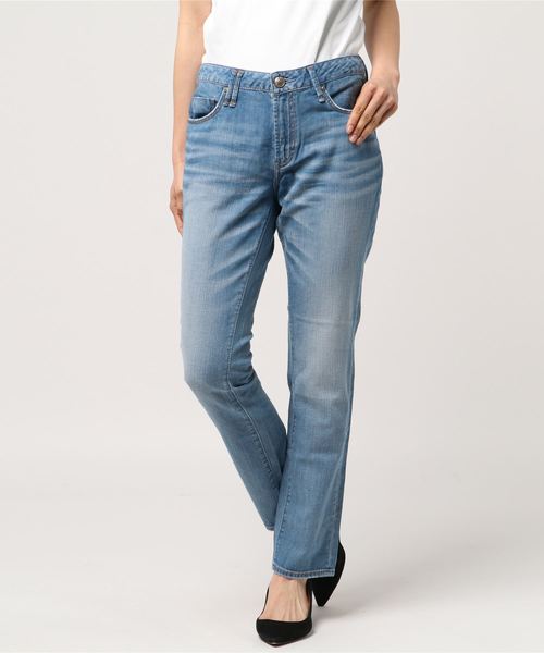 Moname(モナーム)の「■Moname ボーイズスリム デニムパンツ CHARLOTTE(シャルロット)/41172003(デニムパンツ・レディース・サックスブルー/ライトブルー・23inch/24inch/25inch/26inch)」の1枚目の写真