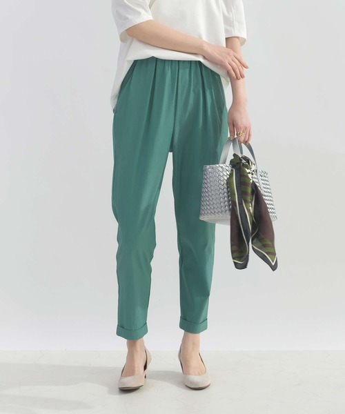 PICCIN（ピッチン）の「【日本製】ウエストギャザーパンツ（その他パンツ・レディース・ネイビー/ブルーグレー/ライトオレンジ系/ベージュ/グリーン/ブラック/ライトグレー/カーキ/ピンクベージュ/ブルー/グレイッシュベージュ/イエロー/ライトブルー/ダークブルー/サックスブルー/パープル/ベビーピンク/ブラック系その他/サーモンピンク・XS/S/M/L）」の8枚目の写真