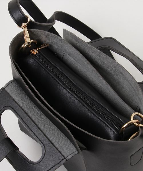 KOBE LETTUCE（コウベレタス）の「【2個SET】折り畳み可能☆ショルダー付き2way組み立てバッグ/レディース鞄/ポシェット/ショルダーバッグ/ポーチ付き[B1117]神戸レタス（ハンドバッグ・レディース・ブラック/シルバー/ホワイト系その他/イエロー系その他/ベージュ・FREE）」の14枚目の写真